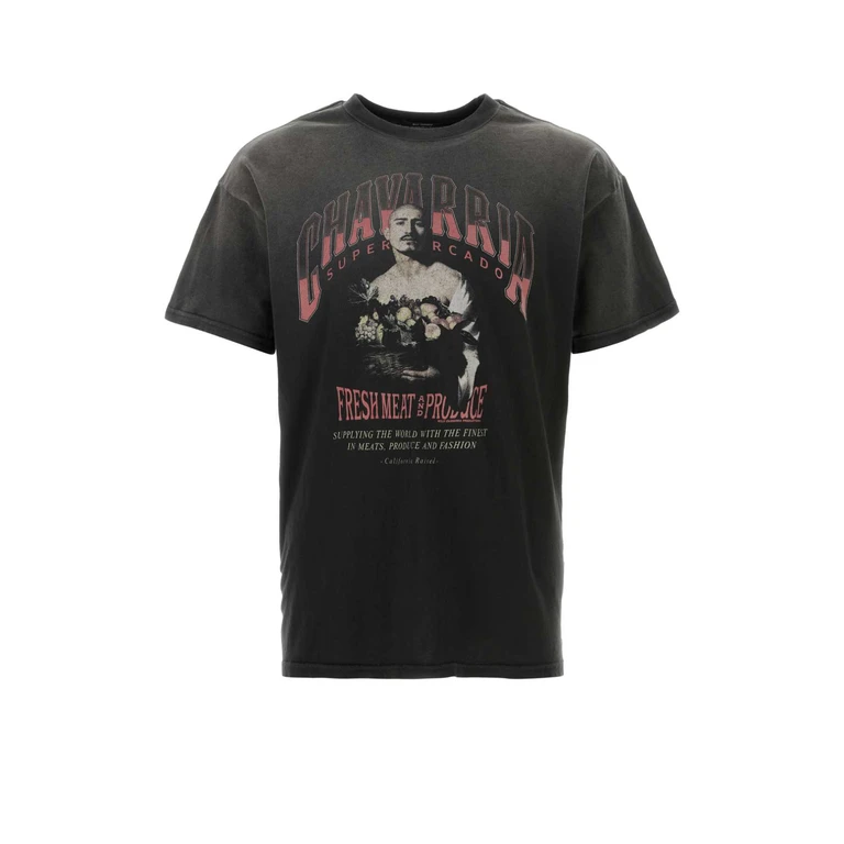 Willy Chavarria Slate Cotton San Chachi T-Shirt Black Exterior - Men