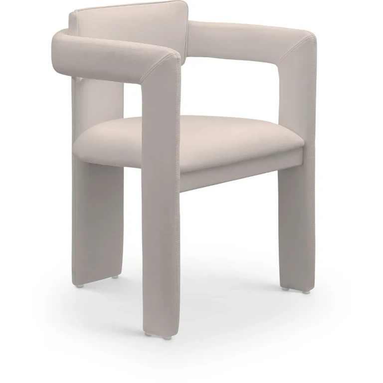 Brenda Taupe Vegan Leather Upholstered Dining Chair, Set of 2
