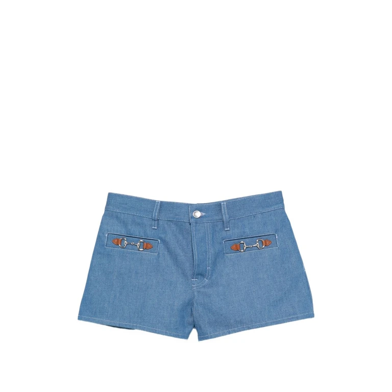 Gucci Shorts Blue Cotton - Women