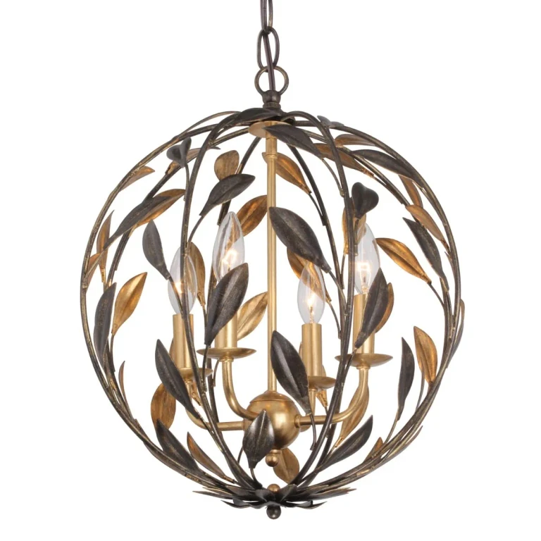 Broche 4-Light Mini Chandelier in English Bronze