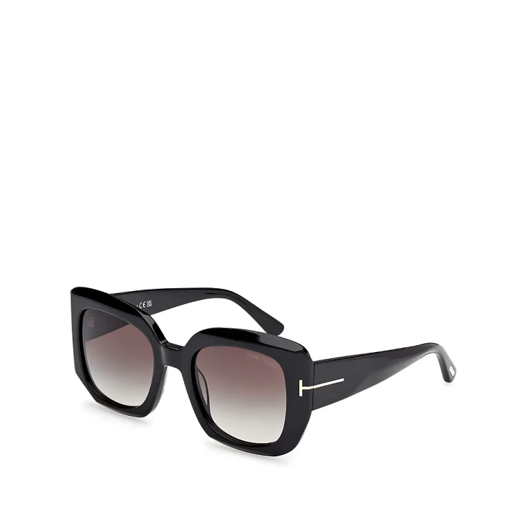 Tom Ford Carla Square Black Sunglasses, 52mm