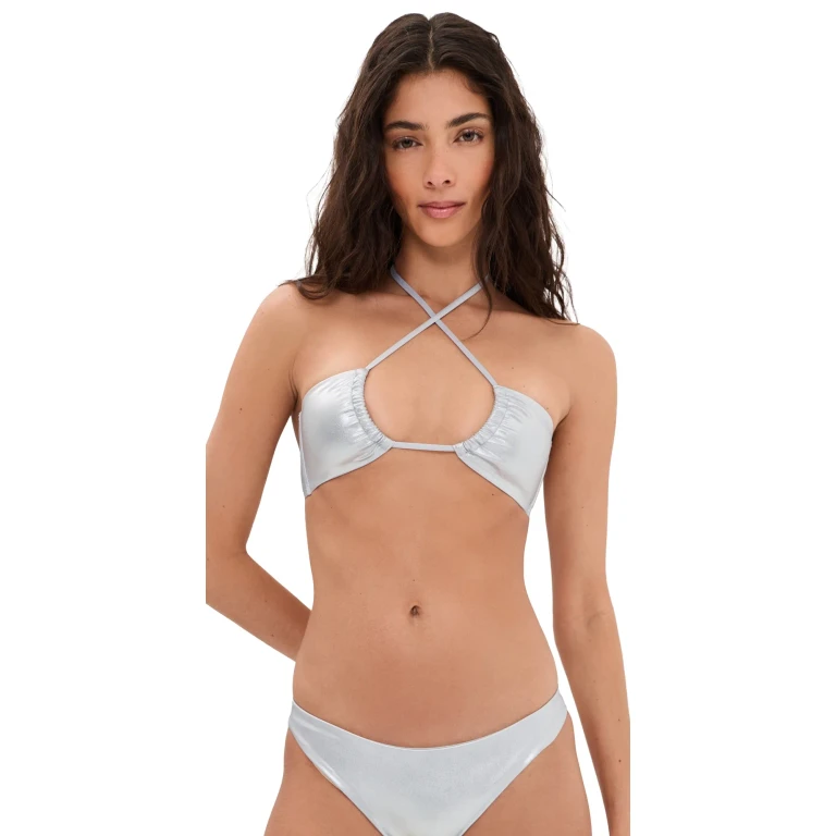 STAUD Paradise Bikini Top Zilver L