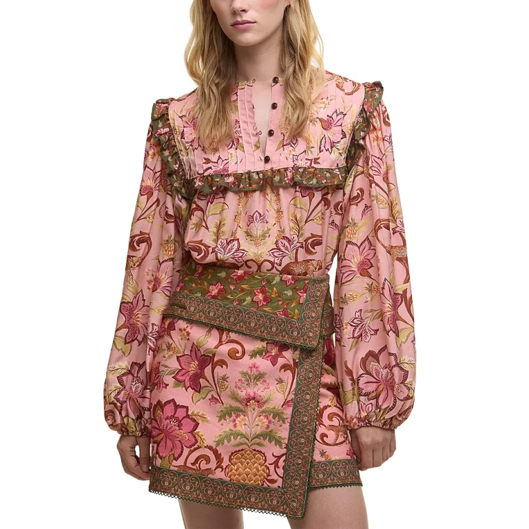 Barbour x Farm Rio Floral Blouson Sleeve Blouse