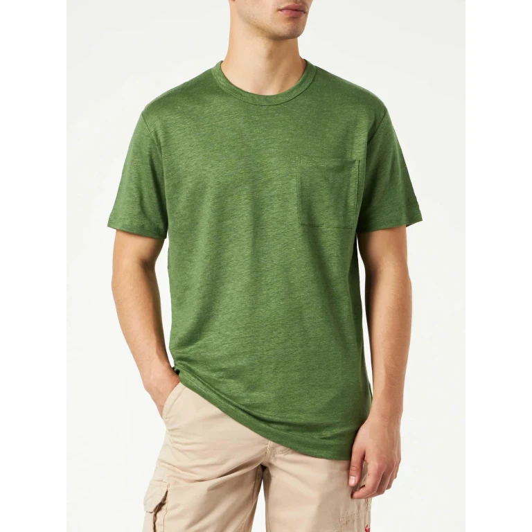 MC2 Saint Barth Military Green Linen Ecstasea T-shirt