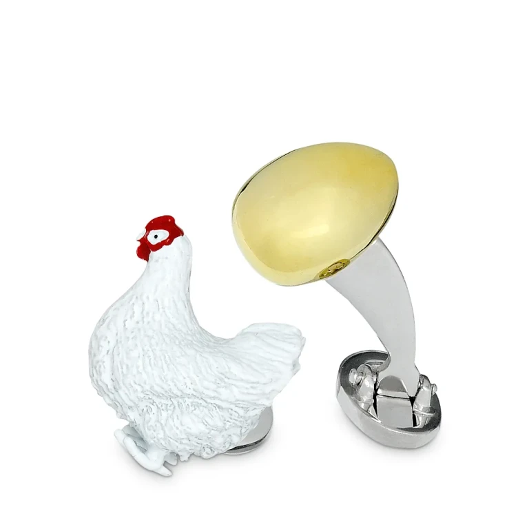Sterling Silver Chicken & 24K Vermeil Egg Cufflinks