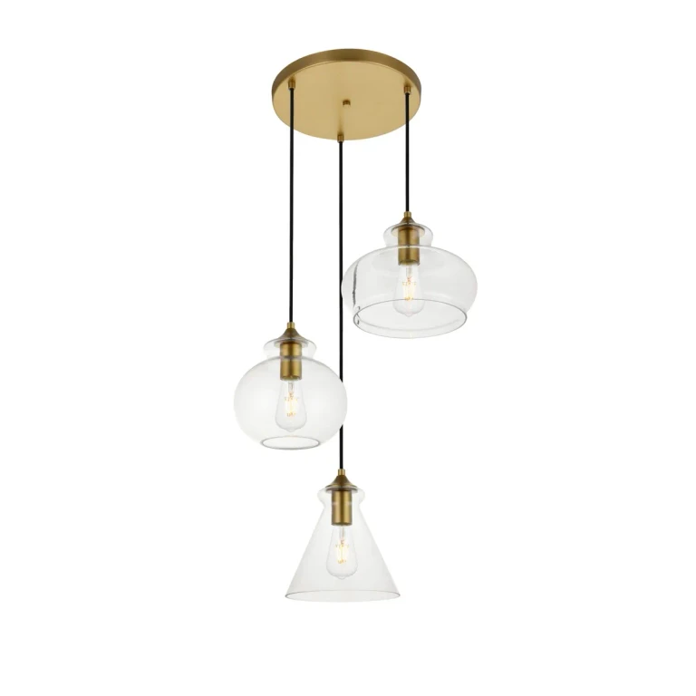 Brass Three Light Pendant from the DESTRY Collection