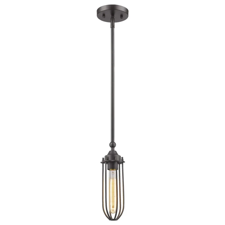 Oil Rubbed Bronze One Light Mini Pendant from the Garret Collection