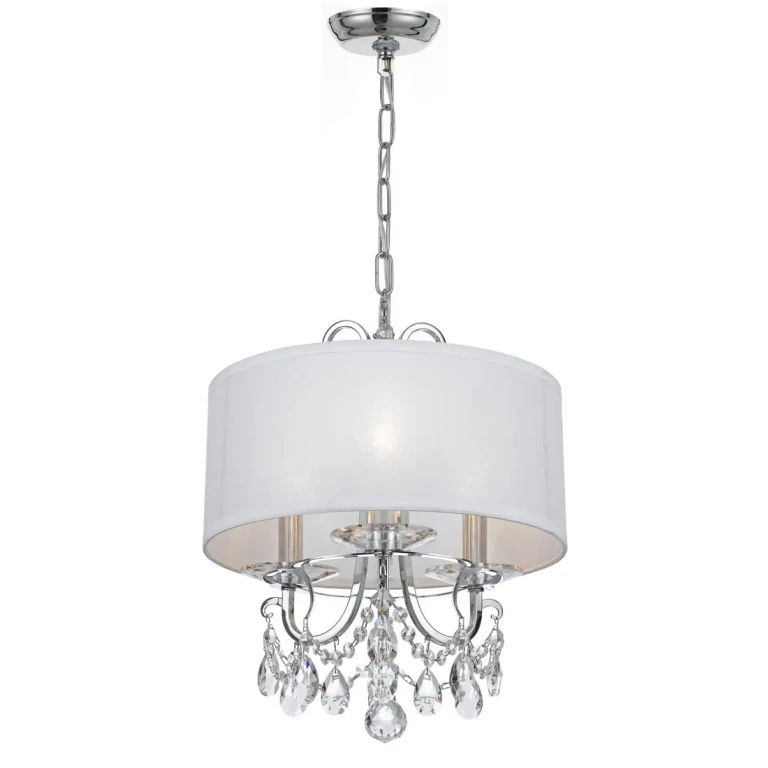 Othello 3-Light 15" Mini Chandelier in Polished Chrome with Clear Hand Cut Crystals