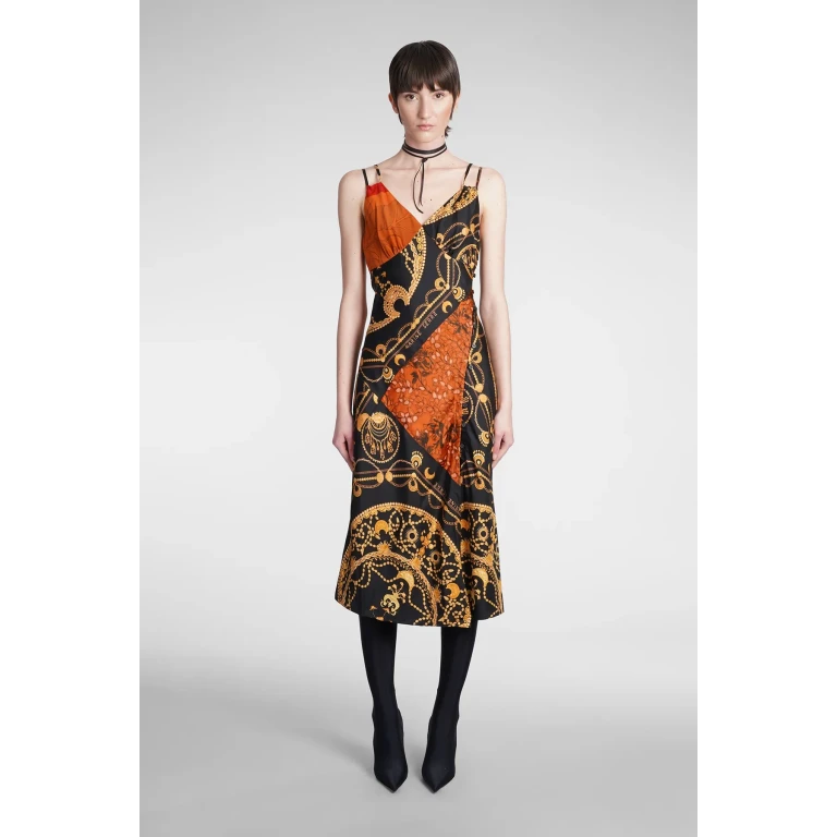 마린 세르 블랙 실크 드레스