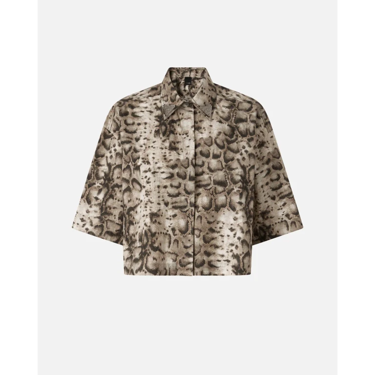 Pinko Chemise cropped imprimée avec détails métalliques