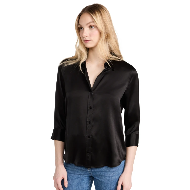 L'AGENCE Dani 3/4 mouw blouse Zwart XS