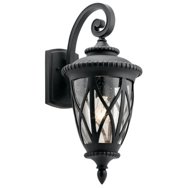 Textured Black One Light Outdoor Wall Mount from the Admirals Cove Collection