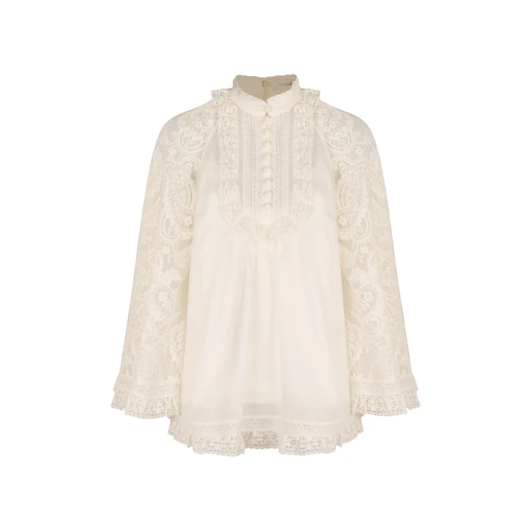 Zimmermann Ruffled Ramie Blouse
