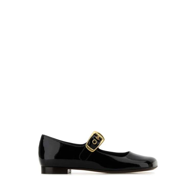 Jil Sander Black Leather Ballerinas