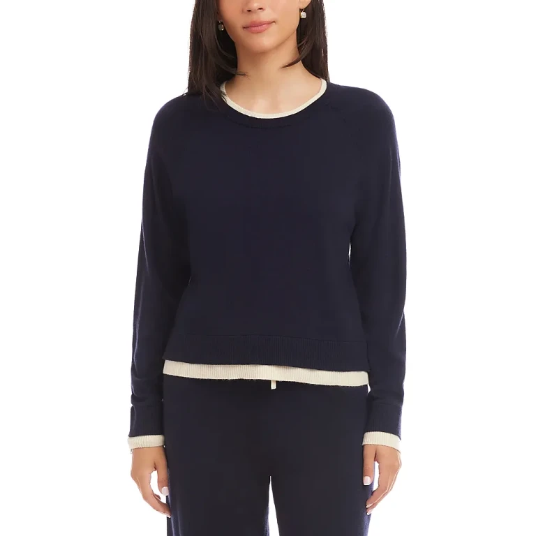 Karen Kane Contrast Crewneck Sweater