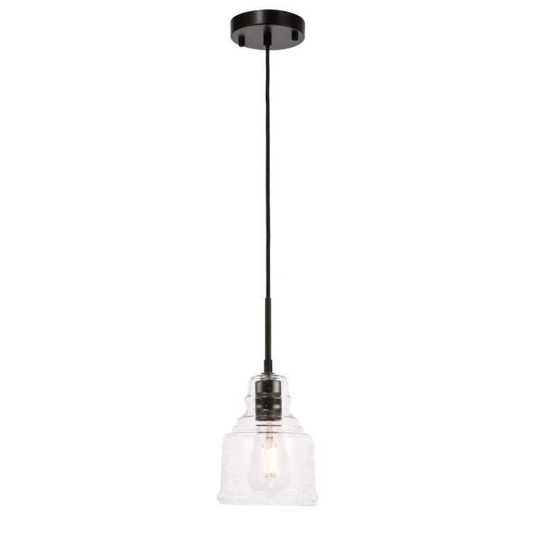 Black One Light Pendant from the Pierce Collection