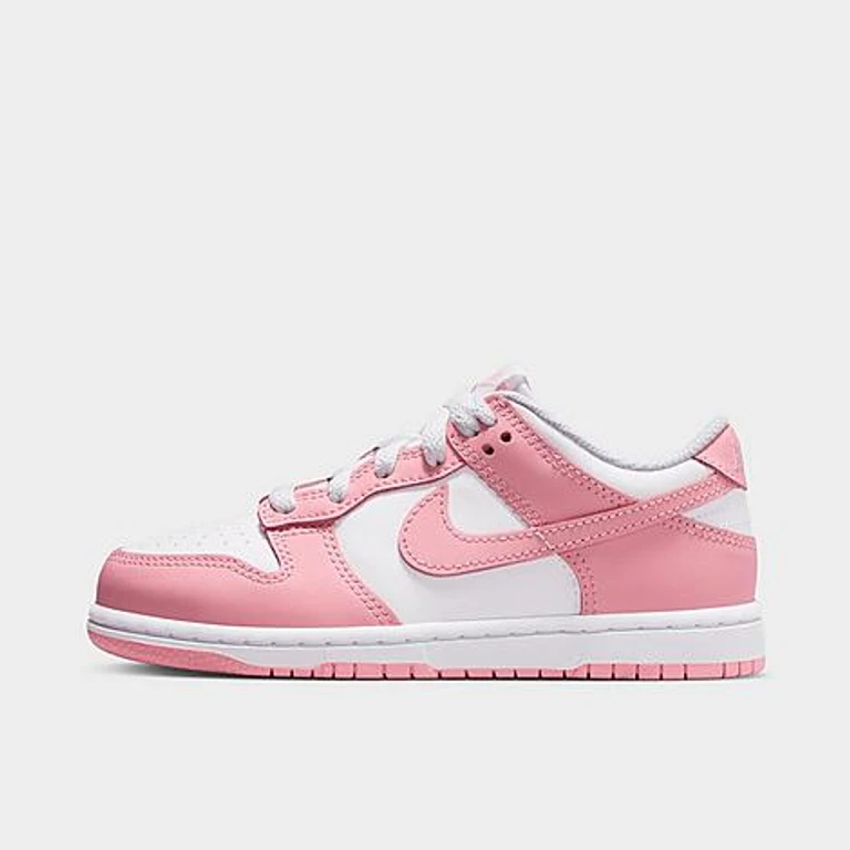 Nike Little Kids Dunk Low Casual Shoes in White/White/White Size: 1.0