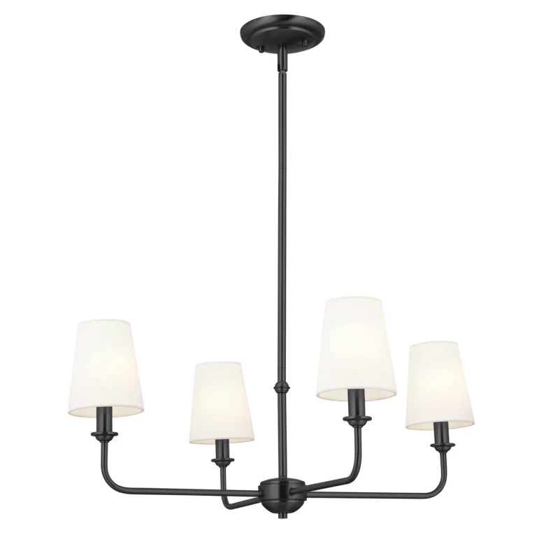 Black Four Light Mini Chandelier from the Pallas Collection
