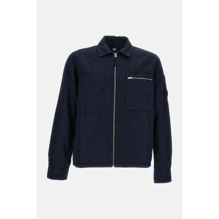 C. P. Company Overshirt With Zip In Organic Gabardine