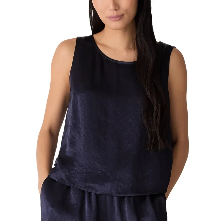 Eileen Fisher Satin Ballet Neck Shell Top