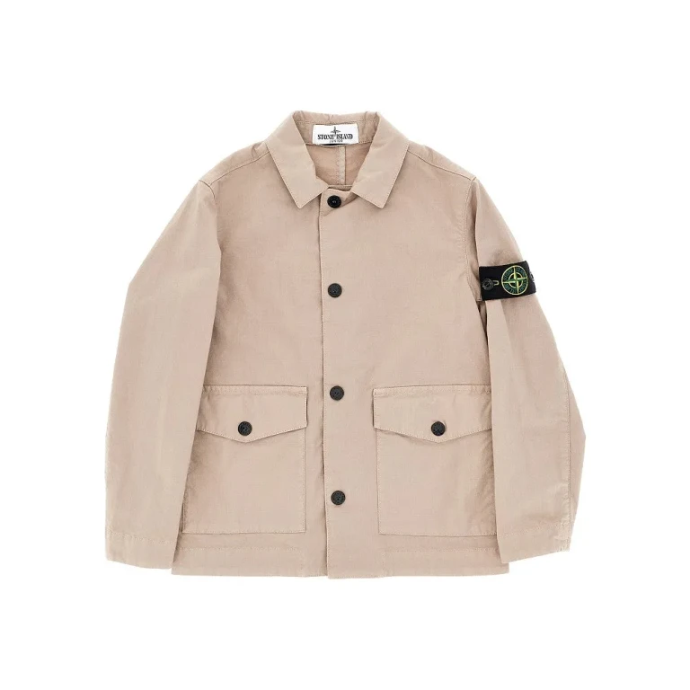 Giacca camicia in cotone stretch Stone Island per bambini (10 anni)