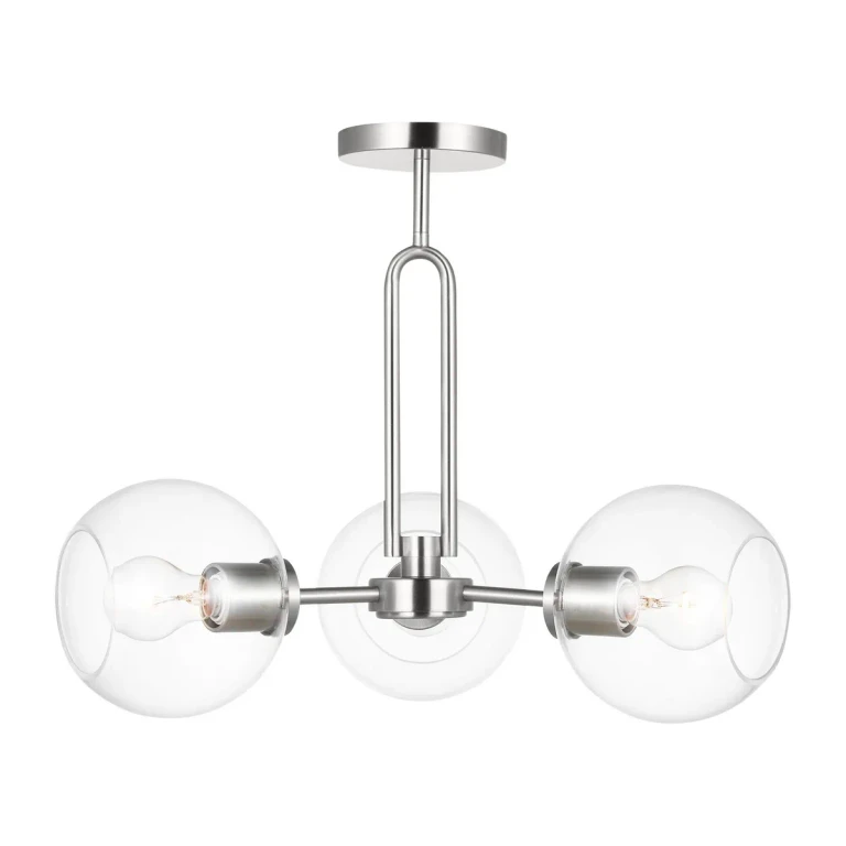 Codyn 3-Light Semi-Flush Ceiling Light in Brushed Nickel