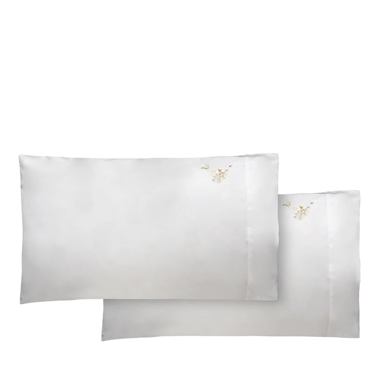 Dea Palm Beach Ibla Embroidered Sateen Pillowcase Pair, Standard