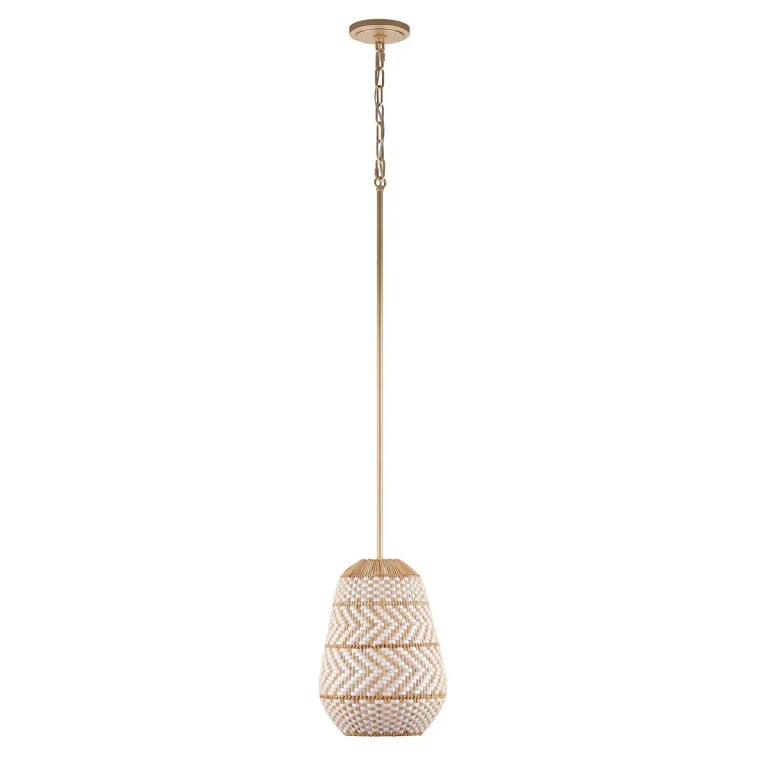 Soft Gold One Light Pendant from the Zanzibar Collection