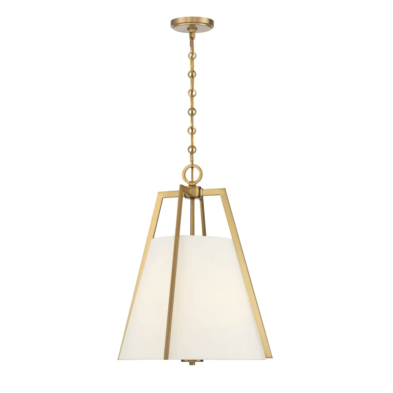 Elegantly Tailored Mansfield Pendant in Warm Brass