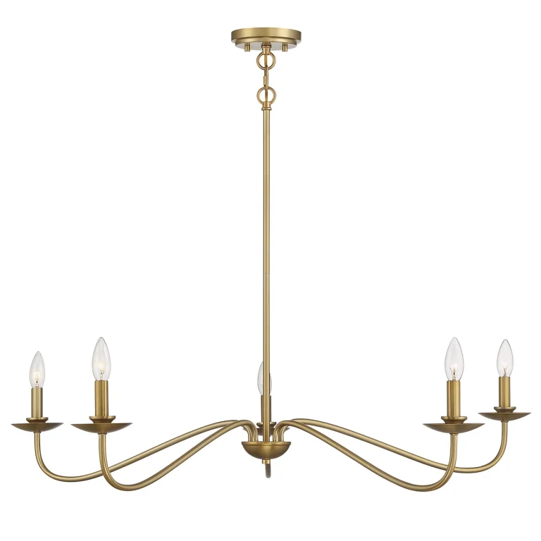Trade Winds Lighting 5-Light Chandelier In Warm Brass - TW30090-NB