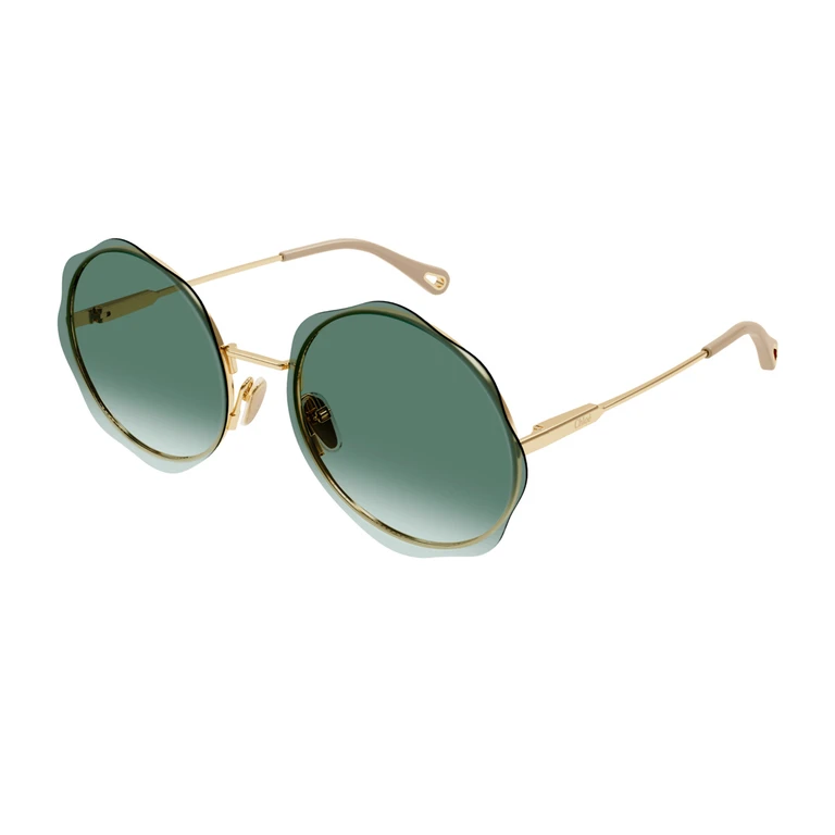 Chloé CH0202S Linea 002 Gold Green Oro Metal Occhiali Da Sole - Women