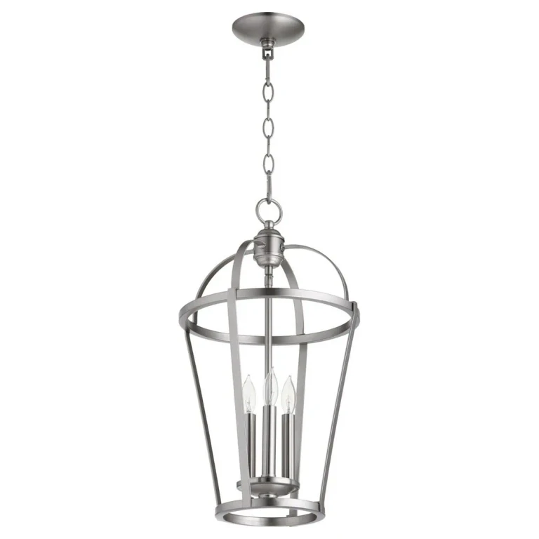 Quorum Transitional 3-Light 12" Foyer Light in Satin Nickel