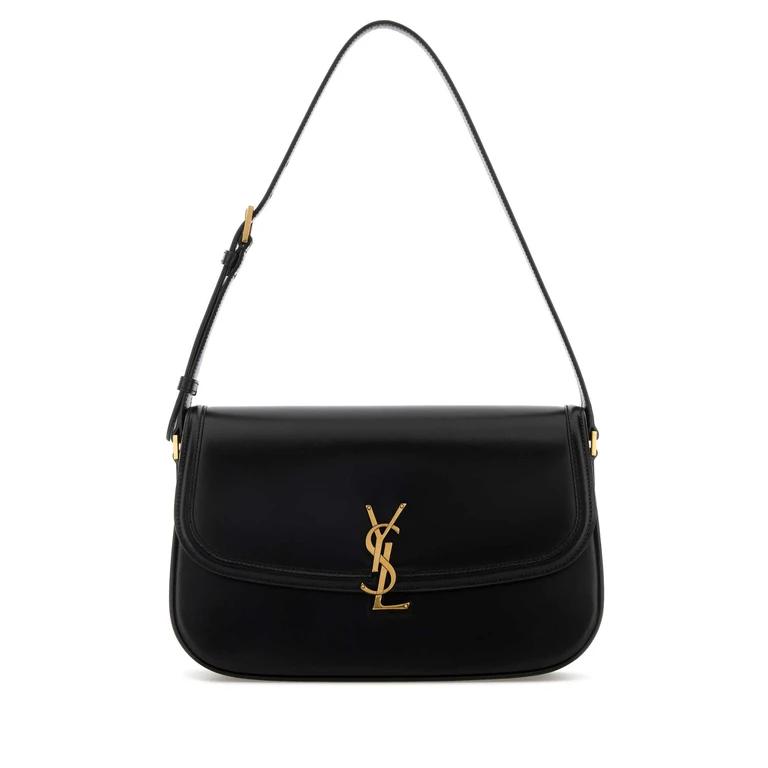 Black Leather Medium Solferino Shoulder Bag Nero Borse A Mano - Women