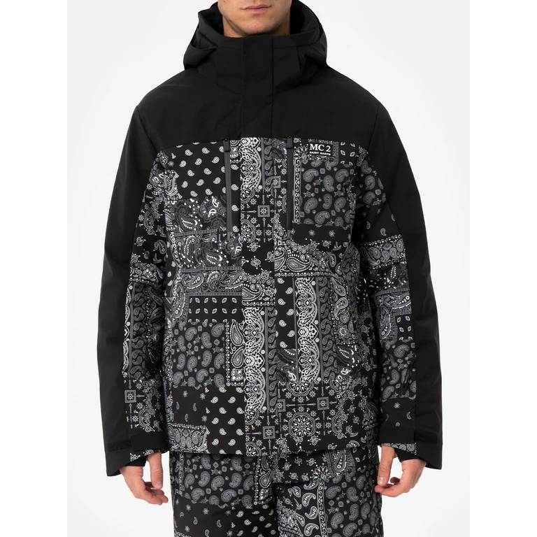 Mc2 Saint Barth Man Ski Jacket Greatscott With Recco Technology Black - Men