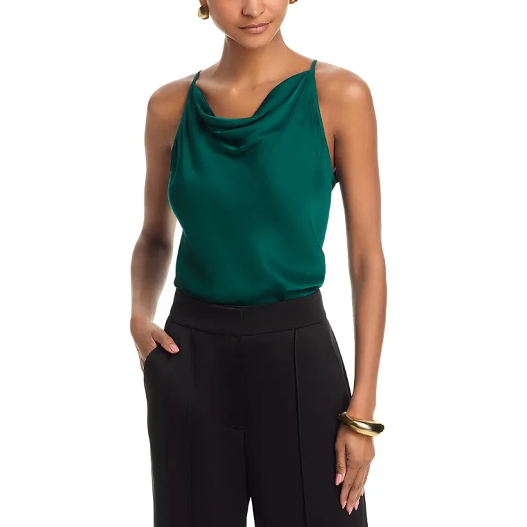 French Connection Ennis Satin Cowl Neck Top