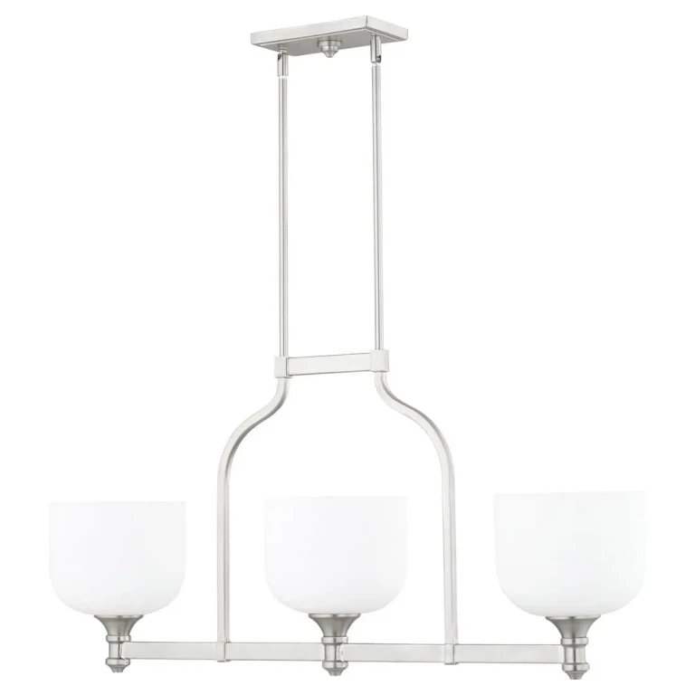 Quorum Richmond 3-Light Kitchen Island Light in Satin Nickel