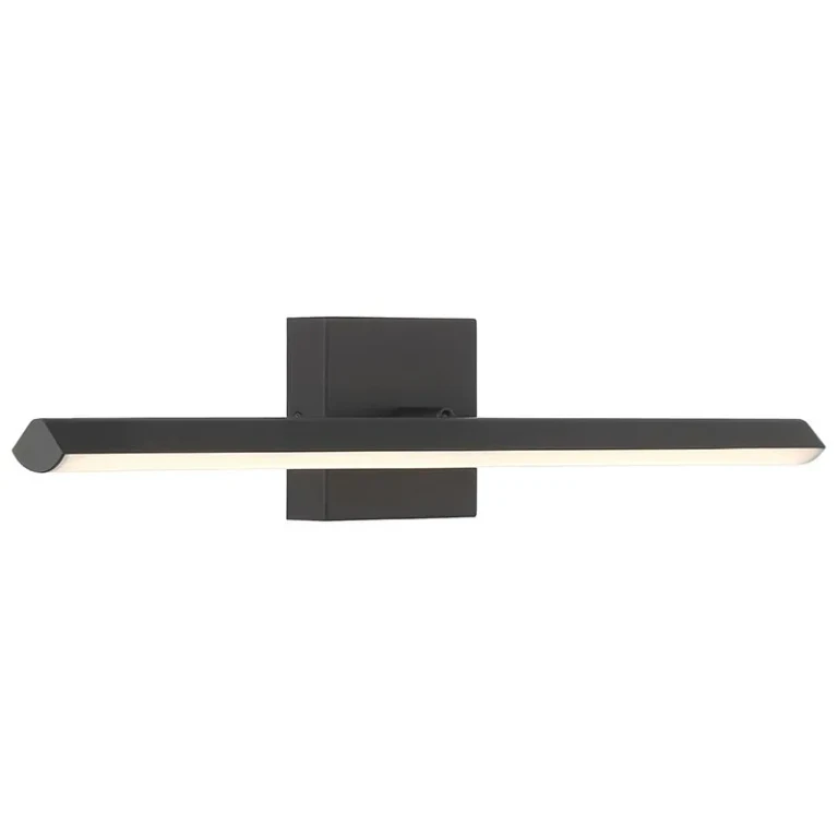 Matte Black LED Bathroom Vanity Light from the Float Collection