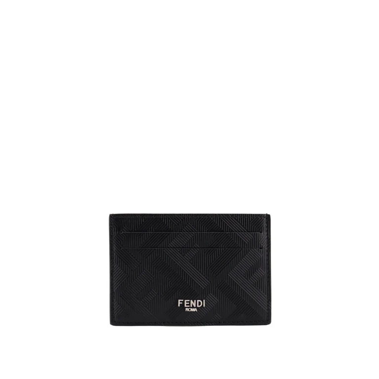 Fendi Leather Cardholder With Ff Motif