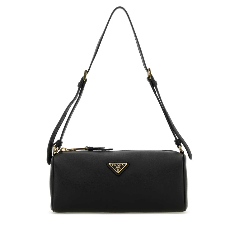 Prada Black Leather Shoulder Bag Nero Vitello Borse A Tracolla - Women