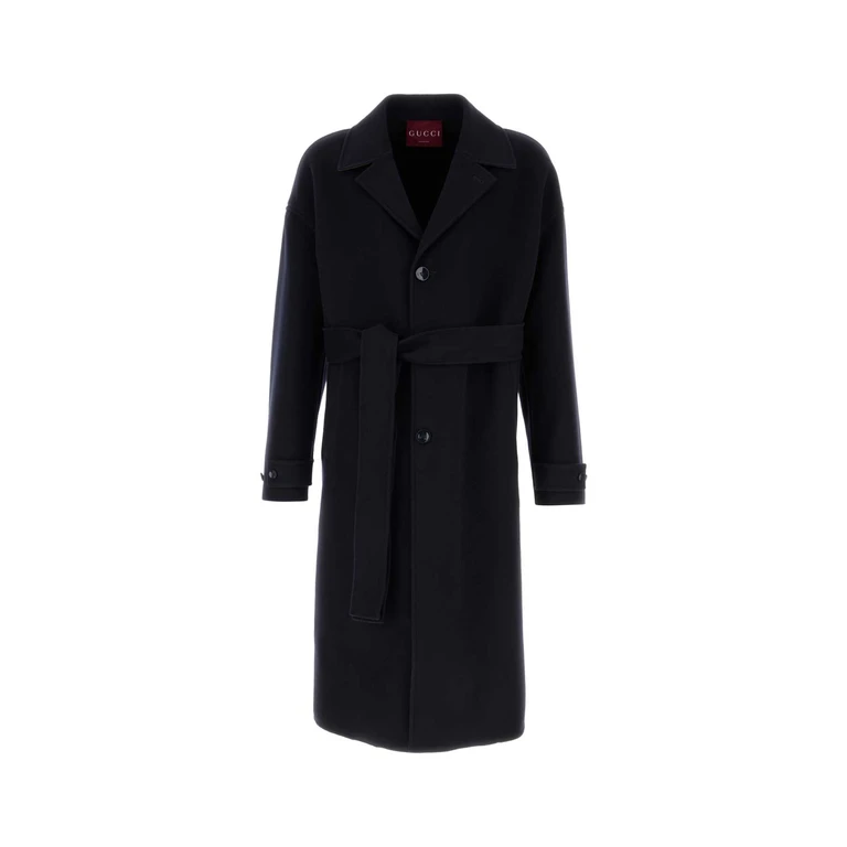 Gucci Midnight Blue Wool Blend Coat Ink Exterior: Cashmere Cappotti - Men