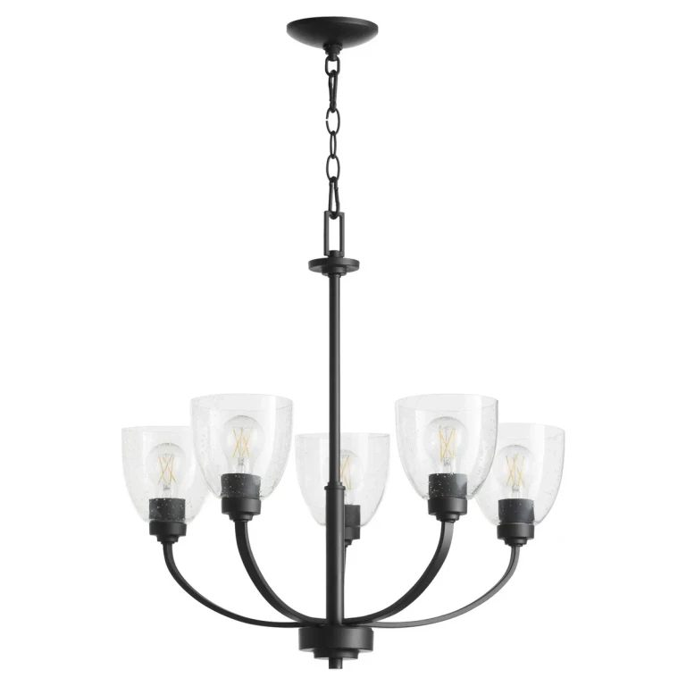 Textured Black Five Light Chandelier from the Reyes Collection