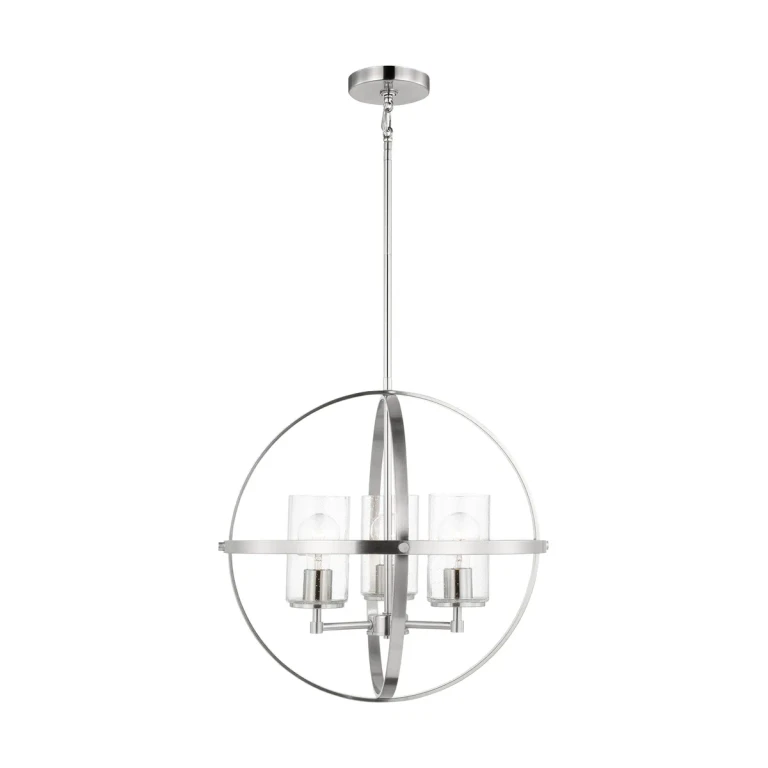 Alturas 3-Light Contemporary Chandelier in Brushed Nickel