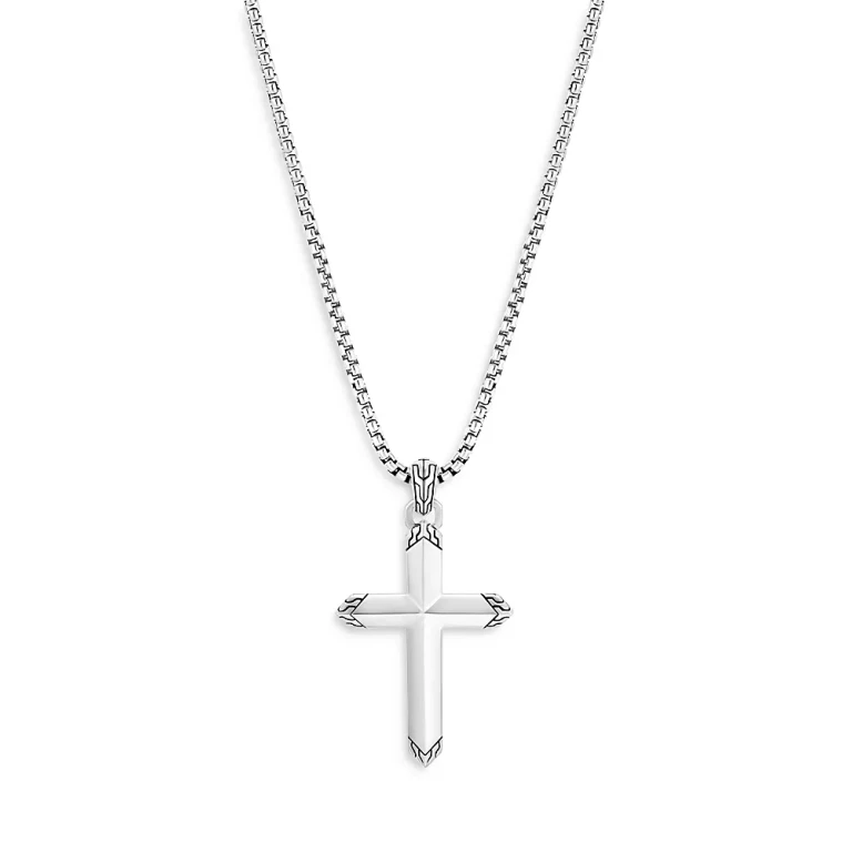John Hardy Sterling Silver Classic Chain Cross Pendant Necklace, 26