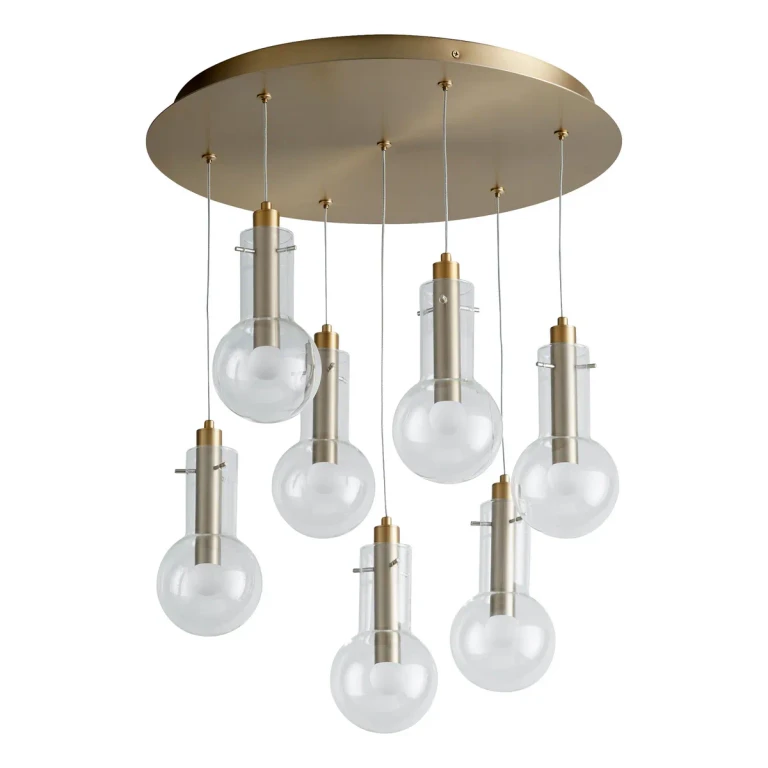 Aged Brass LED Pendant from the Primo Collection