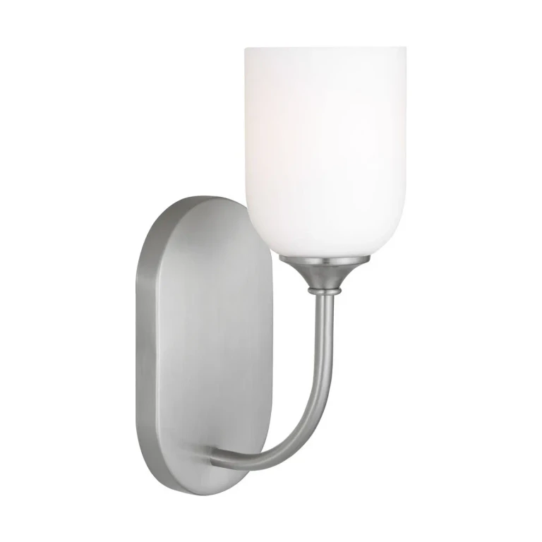 Brushed Steel Bathroom Vanity Light from the Emile Collection