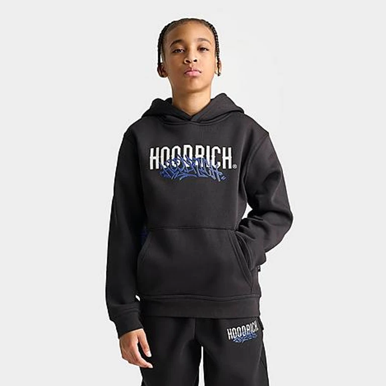 Hoodrich Big Kids Intent Pullover Hoodie in Black Size: Small