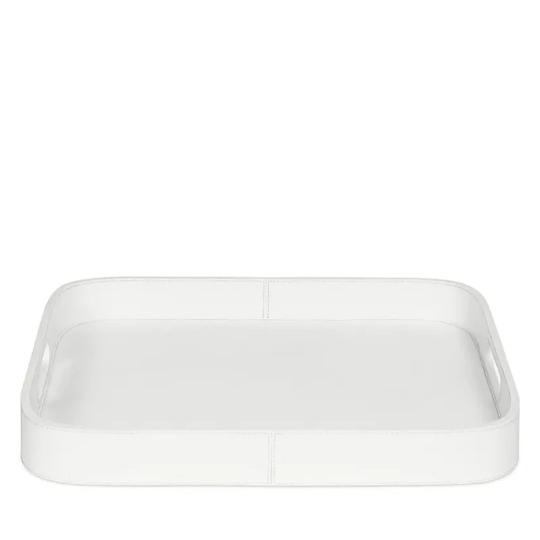 Brisbane Bright White Marine Faux Leather Tray