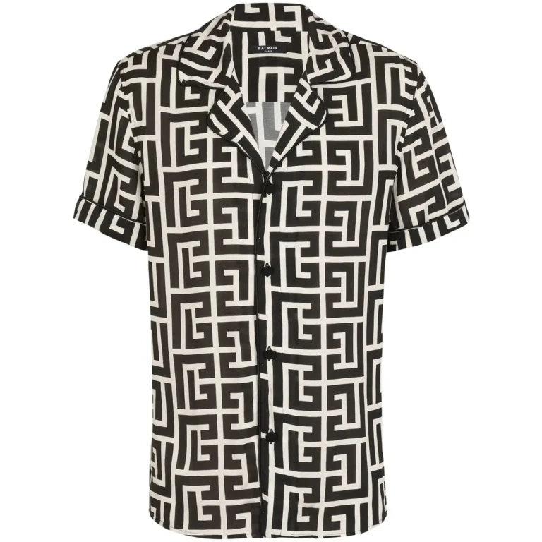 Camicia da pigiama Balmain con stampa monogramma