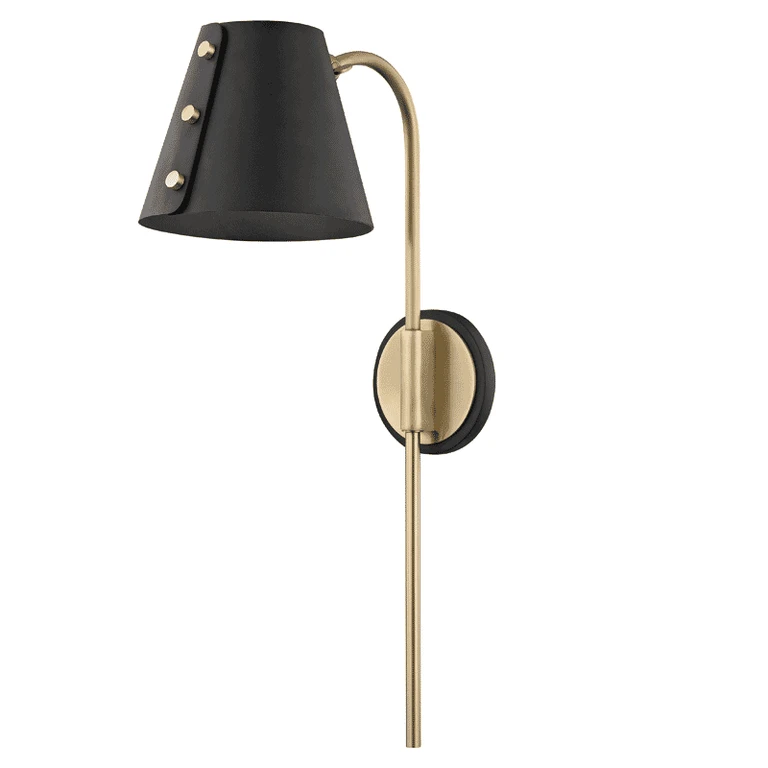 Mitzi Meta 22" Wall Sconce in Aged Brass and Black