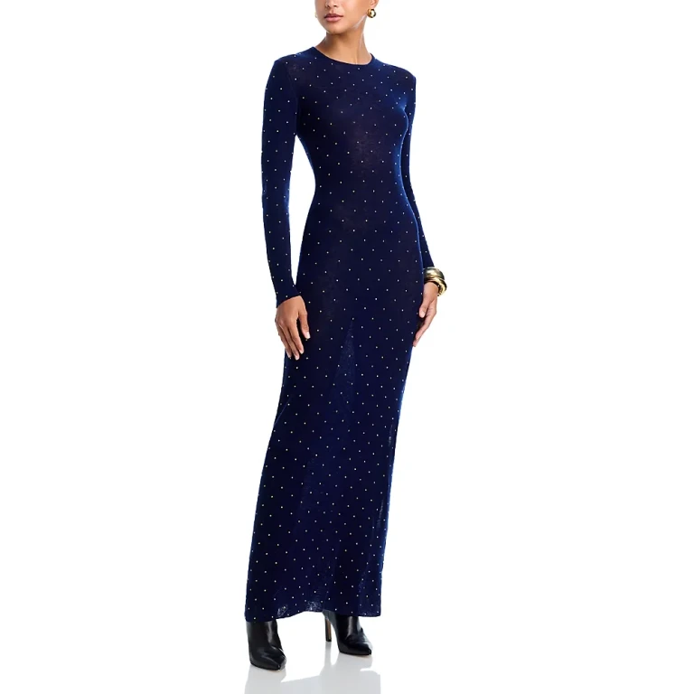 Rabanne Wool Studded Maxi Dress